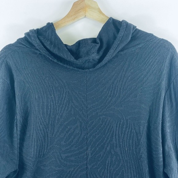 Chico's Black Textured Knit 3/4 Sleeve Cowl Neck Top Shirt Womens Sz 2 Medium 12 - Picture 5 of 7